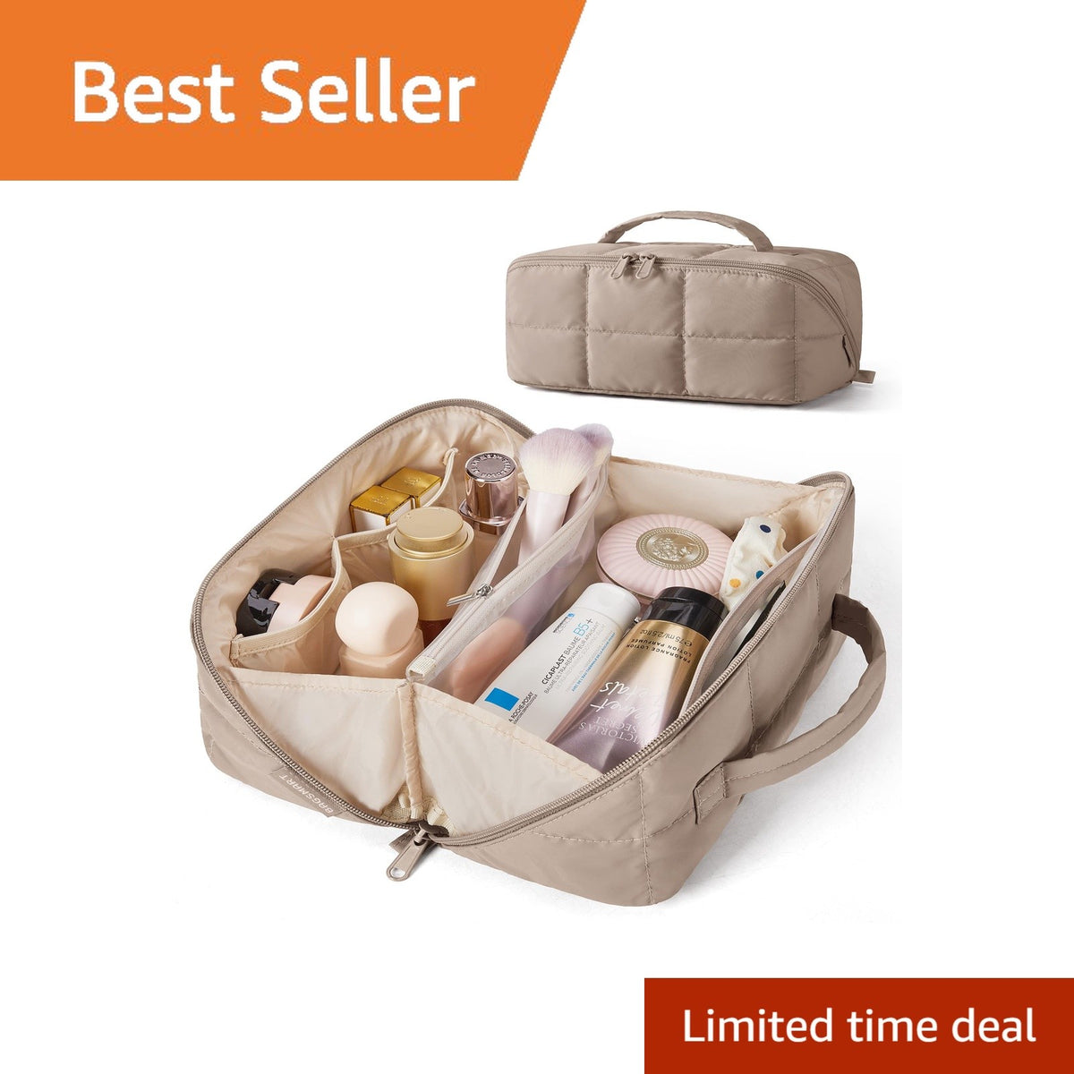 Water-Resistant Travel Toiletry Bag with Flat-Open Design & Spacious Storage