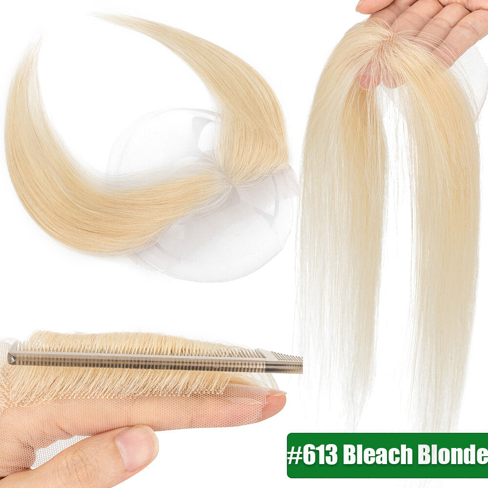 Men's Thin Skin Hair Replacement Toupee Human Hair System with Full PU Base