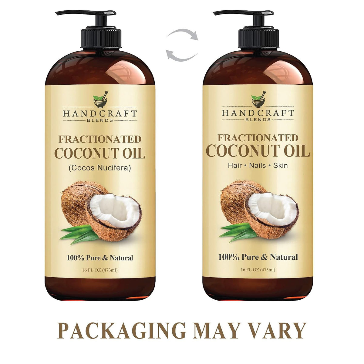 Fractionated Coconut Oil 16 fl oz | Pure Carrier Oil for Skin & Hair