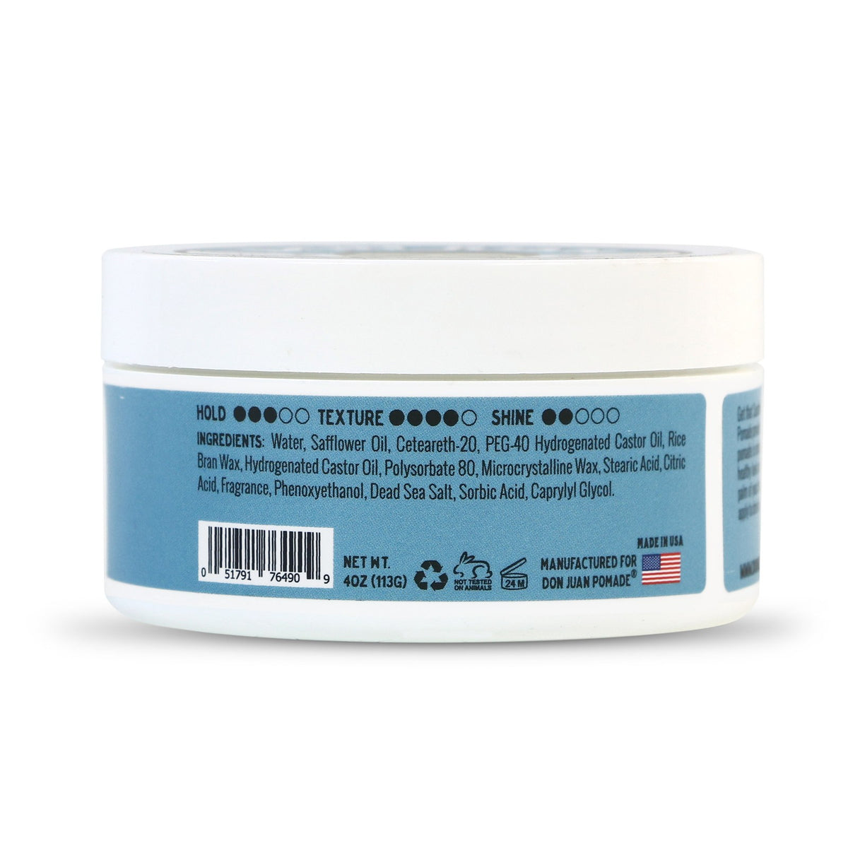Sea Salt Matte Pomade with Natural Extracts - Medium Hold, 4oz