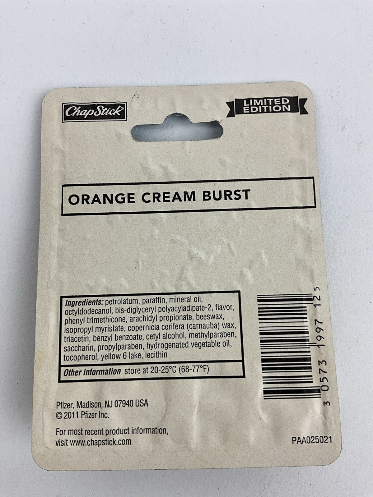 Chapstick Ice Cream Classics Orange Cream Burst Lip Balm - Limited Edition .15 Oz