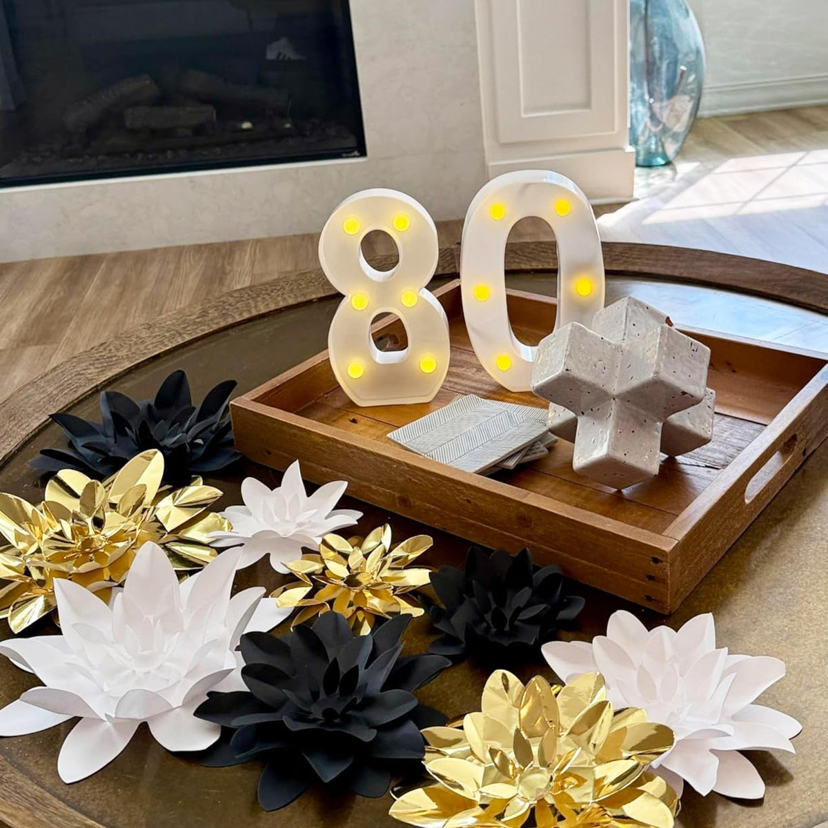 Light Up Number 10 Centerpiece - 8.26 Inch Birthday Table Sign for Party Decorations