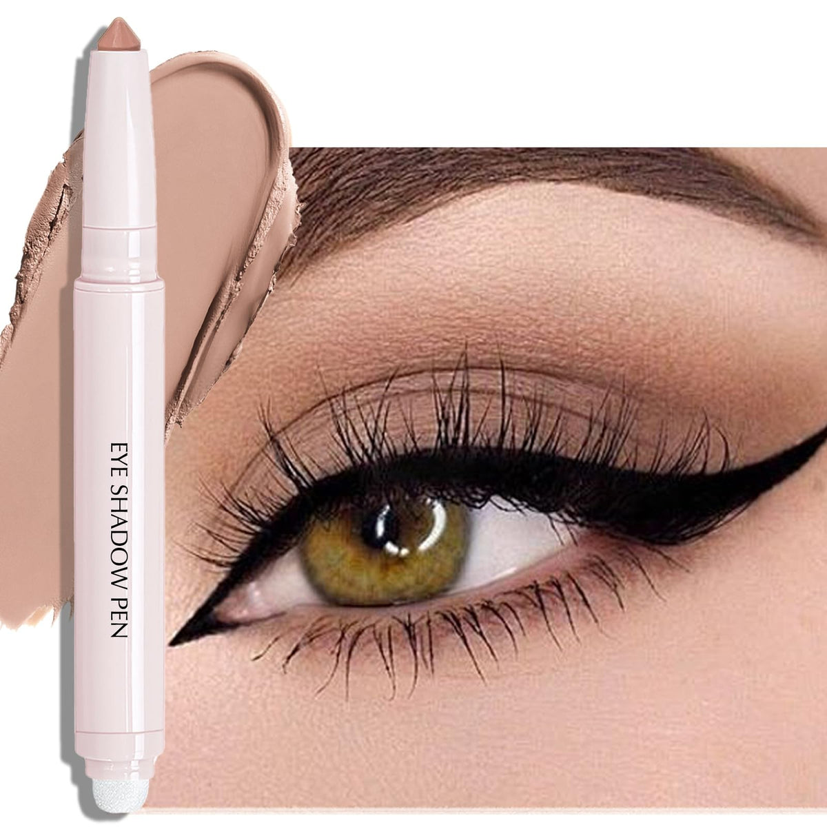 Matte Eyeshadow Stick with Built-In Sharpener & Brush - Dark Rose Brown 0.6oz