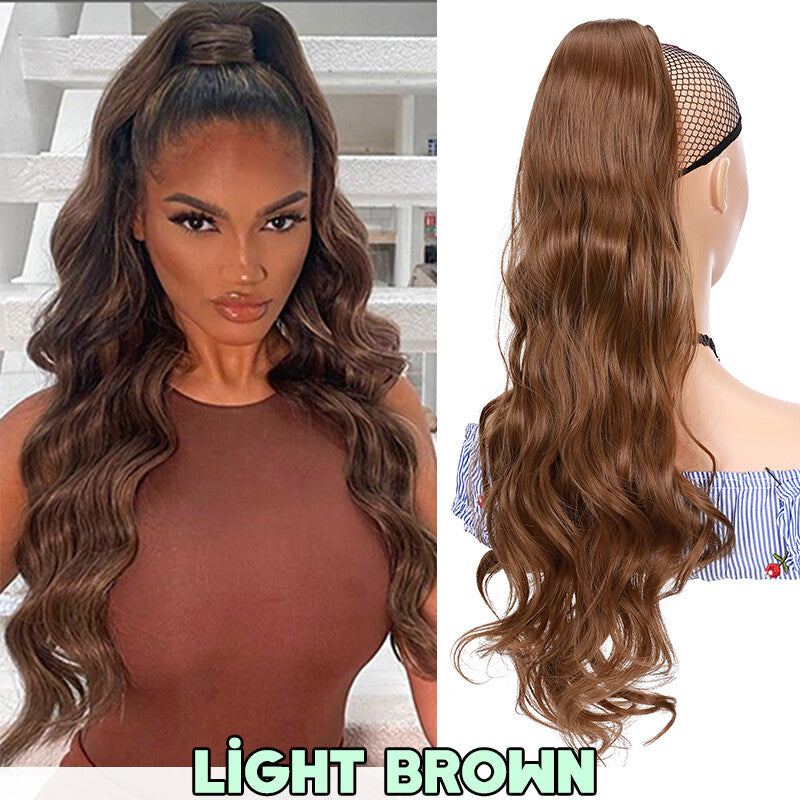 Big Curly Synthetic Ponytail Extensions 200g Thick Clip-In Hair Piece