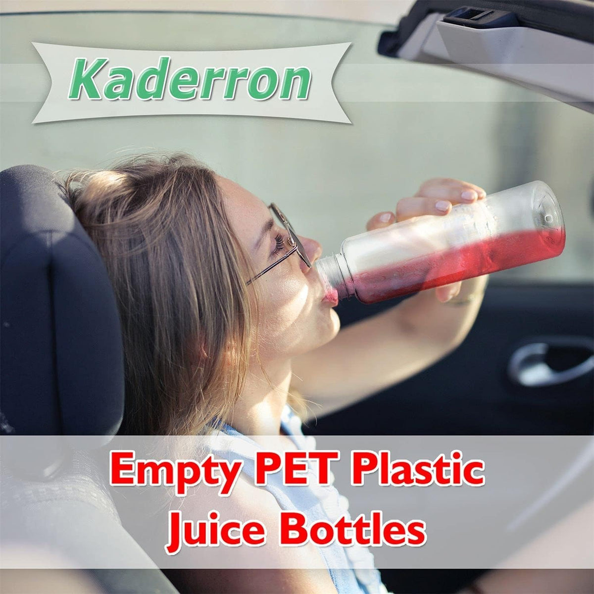 48 Pack 8oz Plastic Juice Bottles with Black Tamper-Evident Caps - Disposable PET Drink Containers