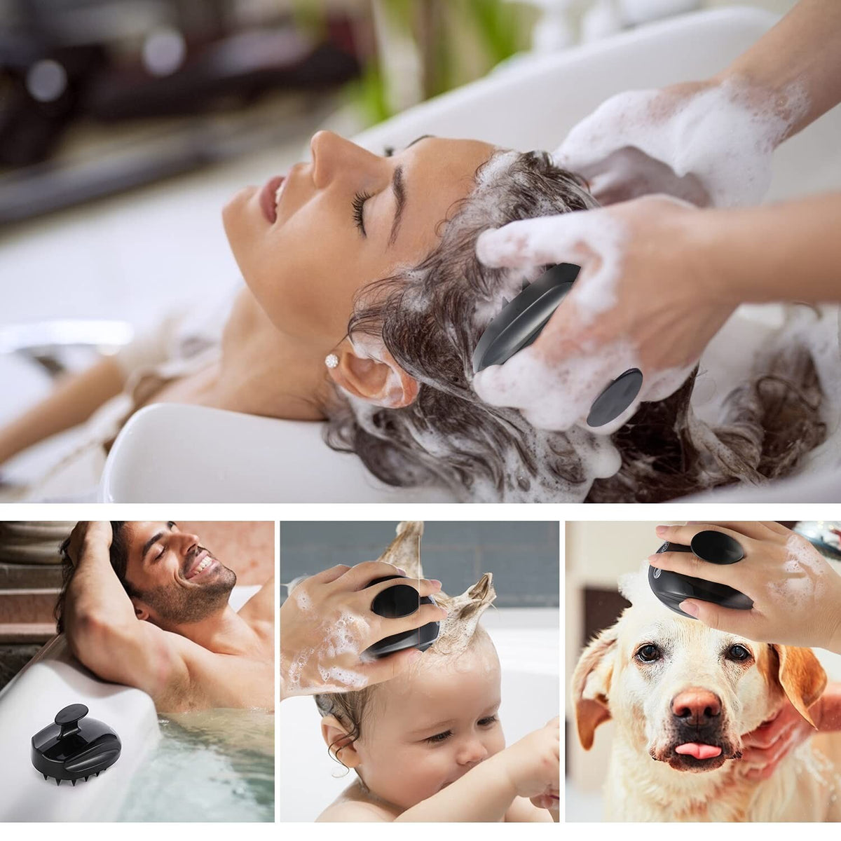 Scalp Massager Shampoo Brush 2-Pack - Deep Cleansing & Stress Relief
