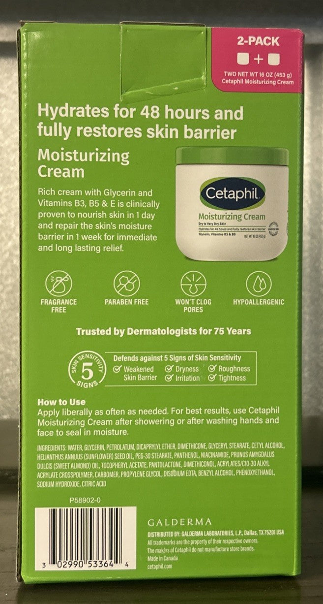 Moisturizing Cream for Dry Skin 16 oz - Twin Pack