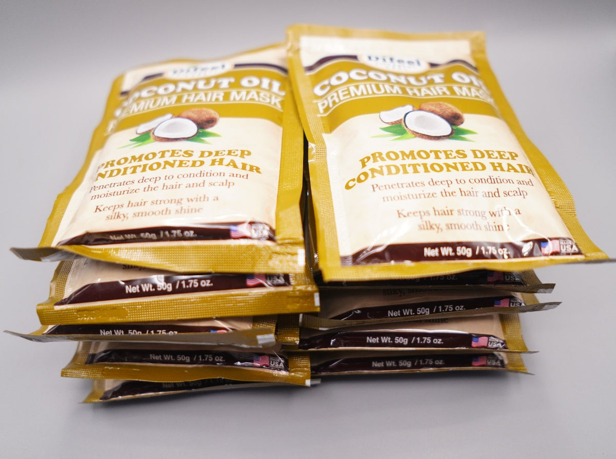 Coconut Oil Hair Mask Pack - Deep Conditioning & Moisturizing for Strong, Shiny Hair - 12 Pouches