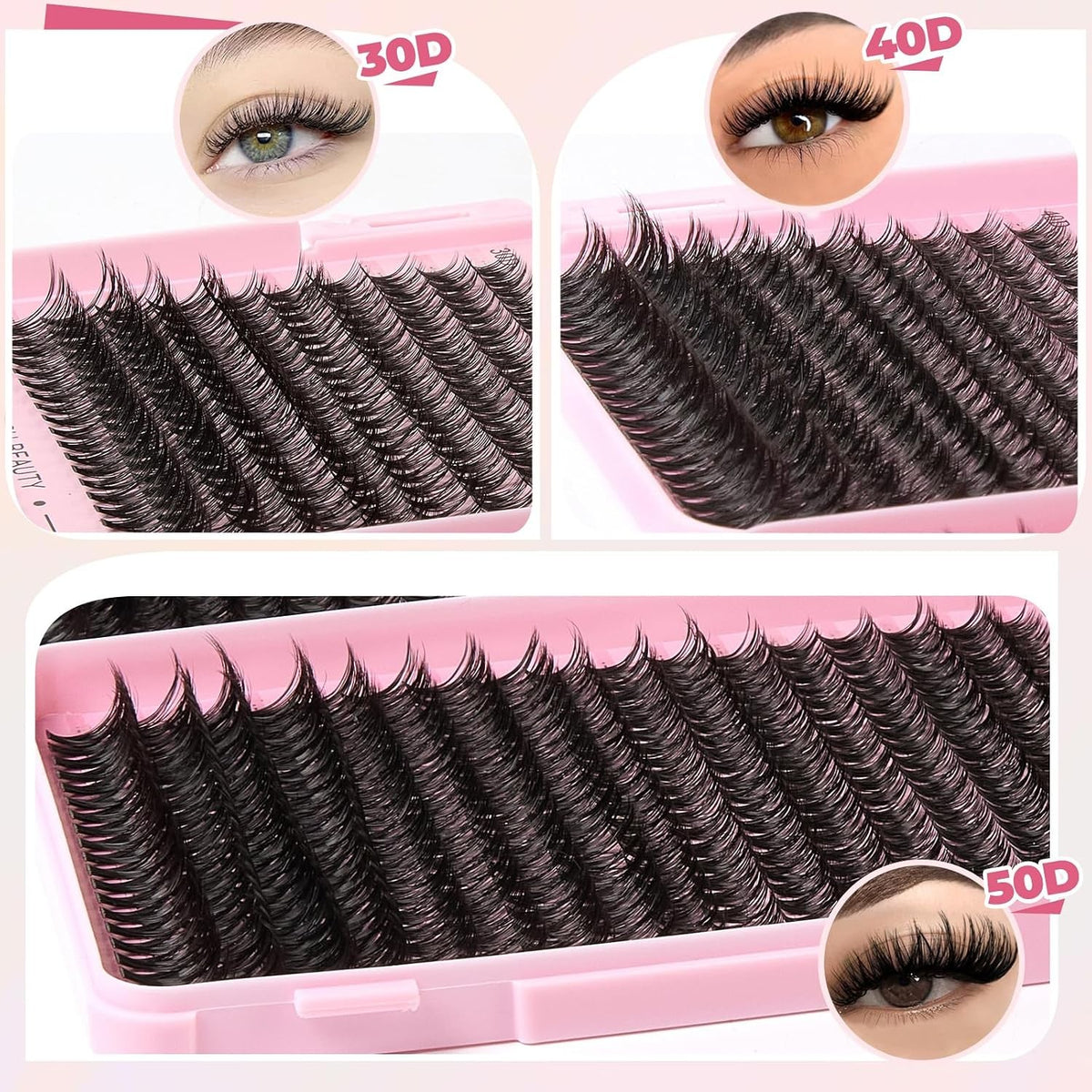 DIY Eyelash Clusters Kit 800pcs with Bond, Seal, Tweezers & Remover