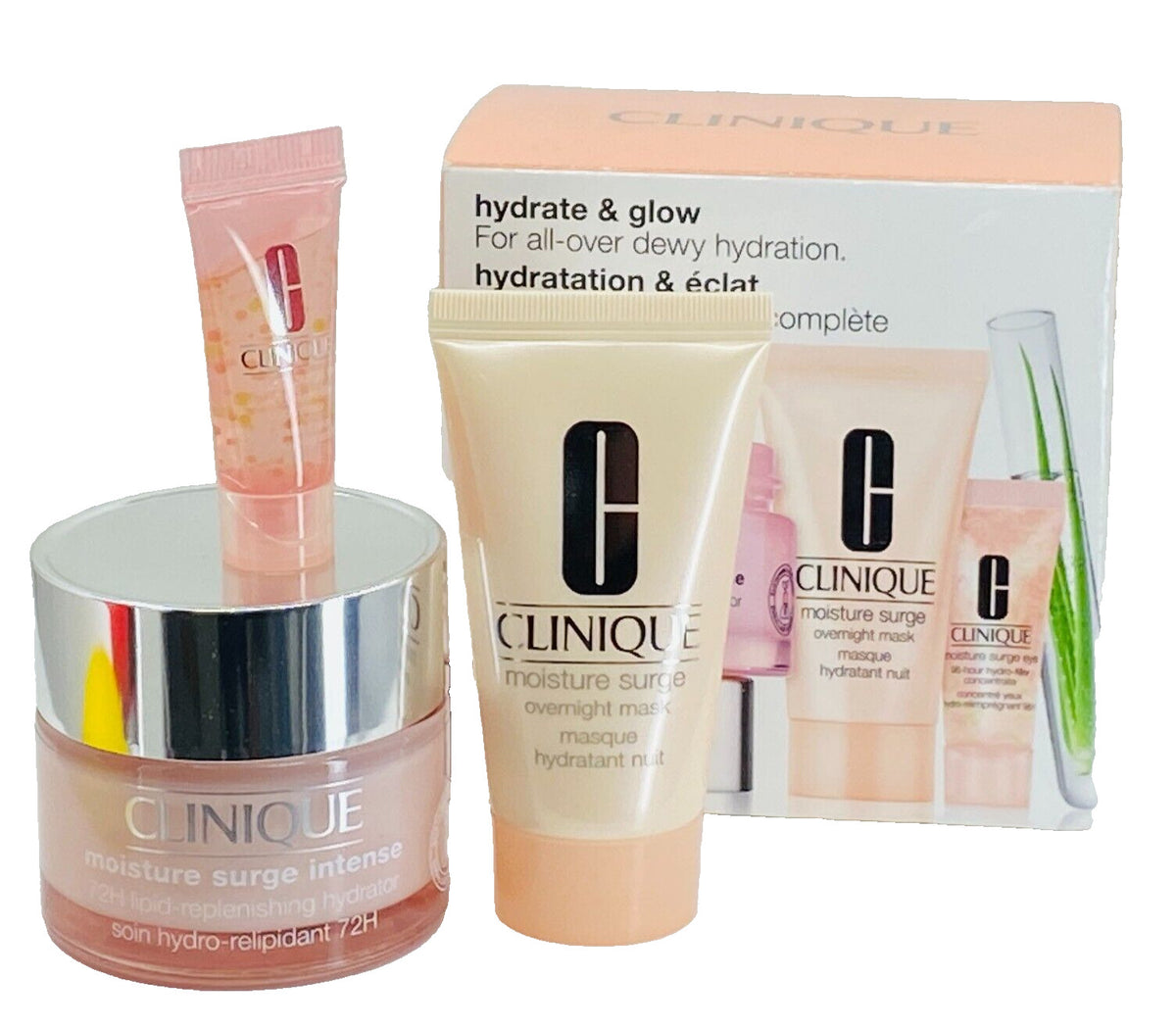 Clinique Hydrate & Glow 3-Piece Skin Care Set Hydrator Mask Eye Filler