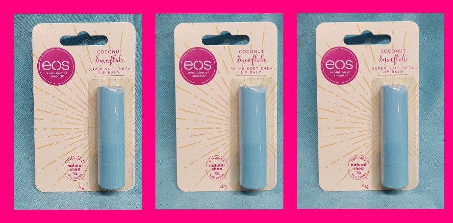 3 Pack Shea Lip Balm with Coconut Snowflake - Hydrating Lip Moisturizer