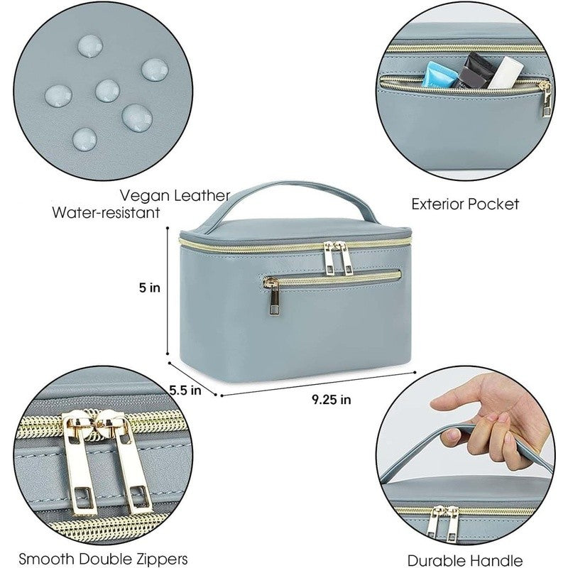 Travel Makeup Organizer Case with Padded Interior and Clear Cover - Women Gift