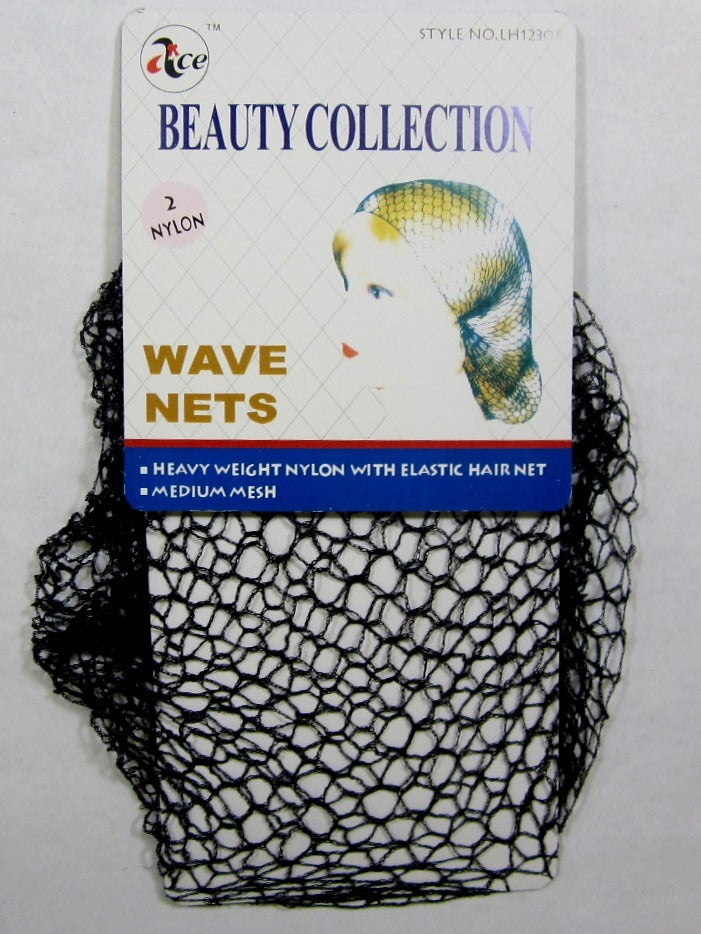 LOT OF 1,2,6,12 PACK--2 PC BLACK THIN HAIR NET HAT STYLING--LH1230B