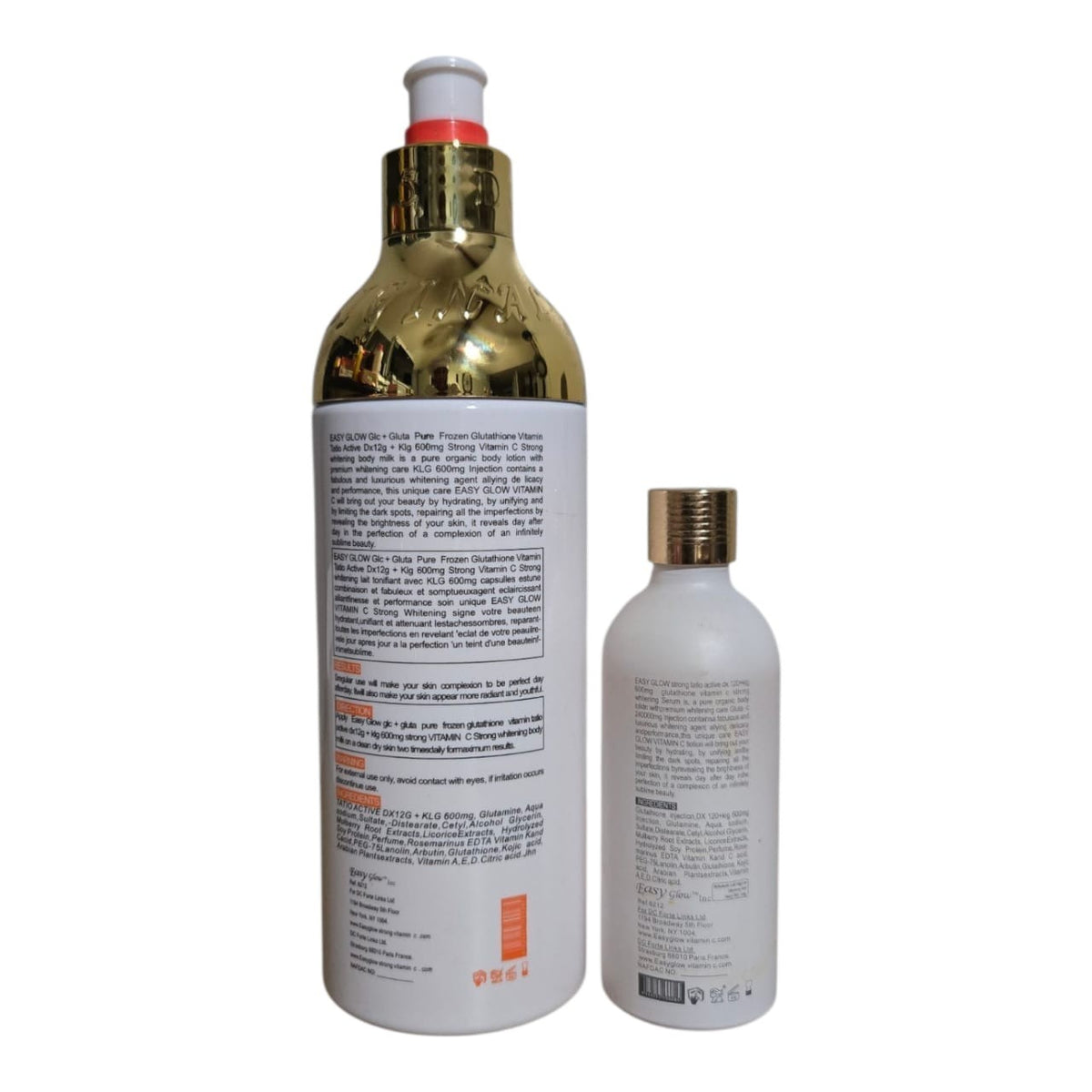 Glow Brightening Body Milk and Serum Set - Vitamin C & Glutathione, 550ml