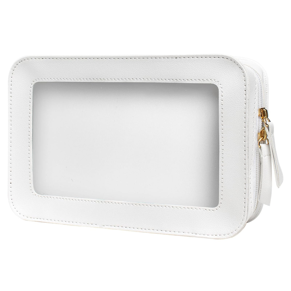 Letgo Clear Makeup Bag TSA Approved Travel Organizer 9.25x6.1x2.75 in Beige