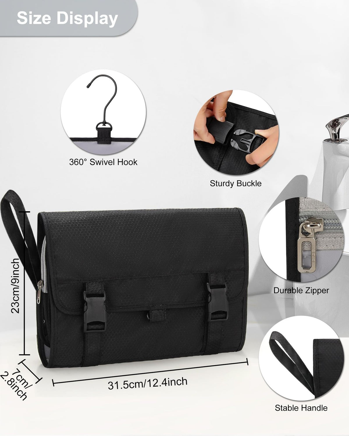 Large Capacity Hanging Travel Toiletry Bag for Men and Women