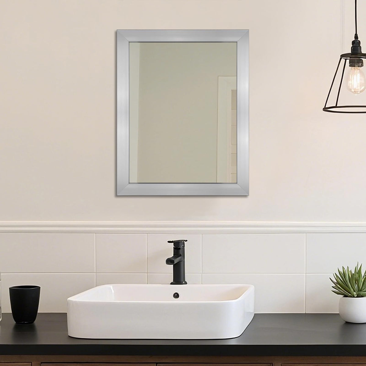 16x20 Inch Rectangular Wall Mirror for Bathroom Bedroom Entryway Modern Frame
