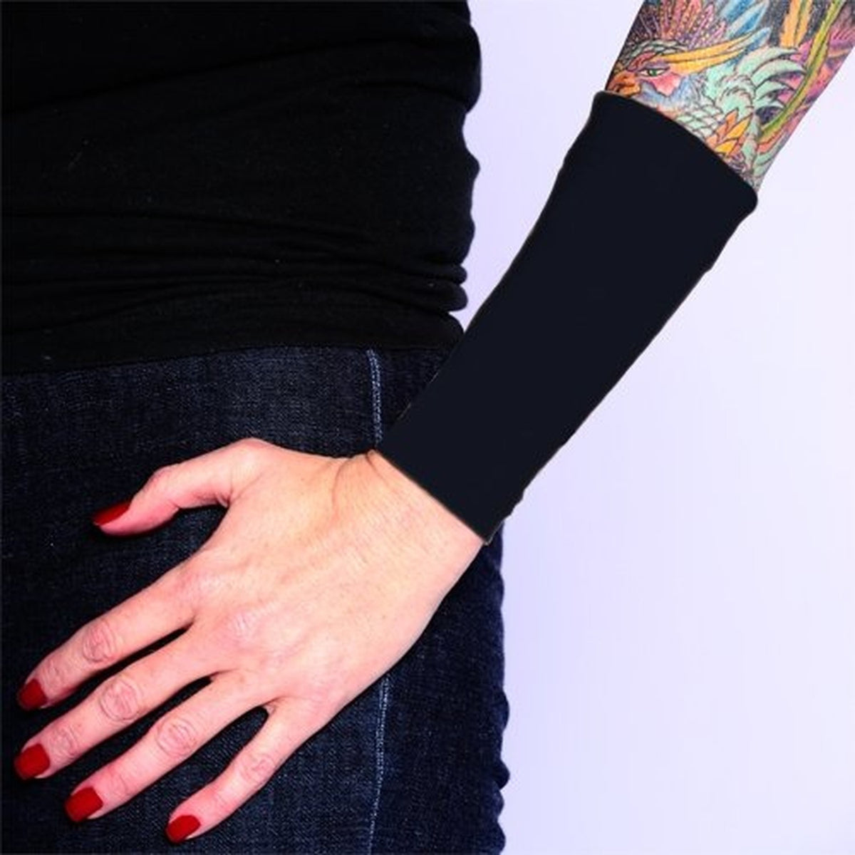 Tat2X Ink Armor Premium Forearm Tattoo Cover Up Sleeve - Black, 6 Inch