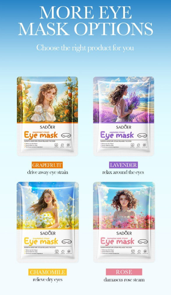 Lavender Steam Eye Masks 10 Pack - Moisturizing & Relaxing Eye Care Sheets