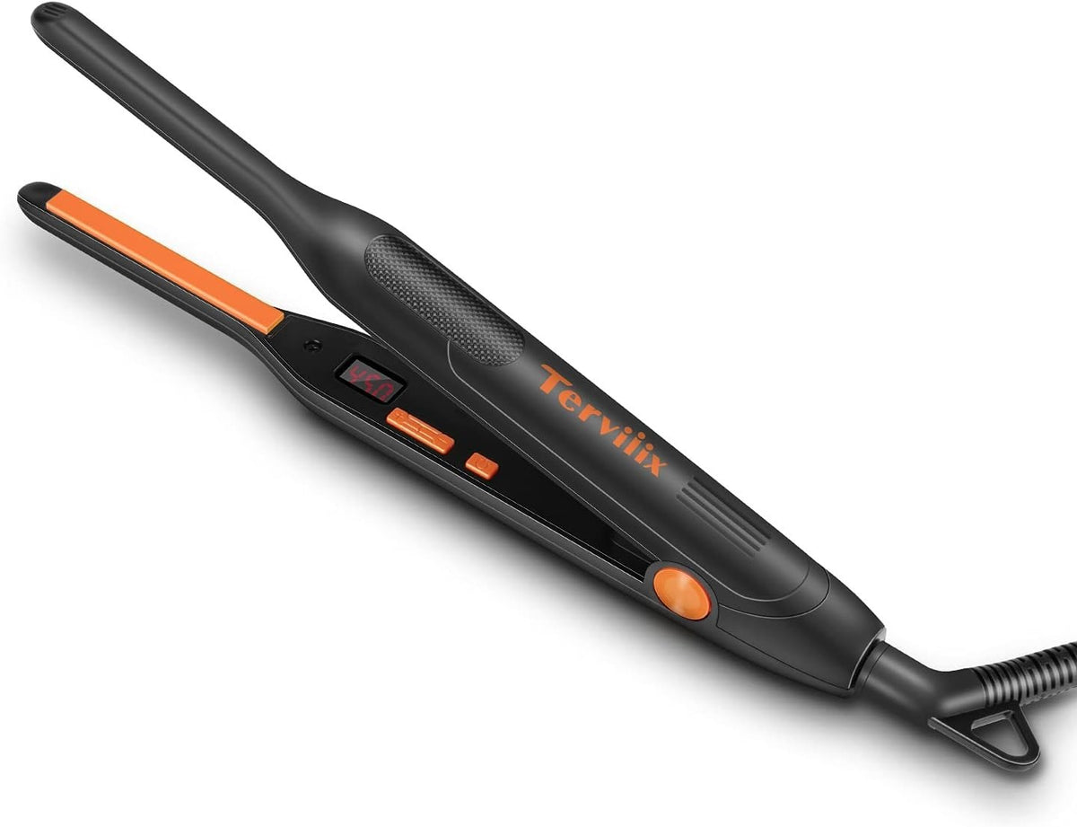 Mini Flat Iron for Short Hair - Adjustable 120-450°F, Compact Styling Tool