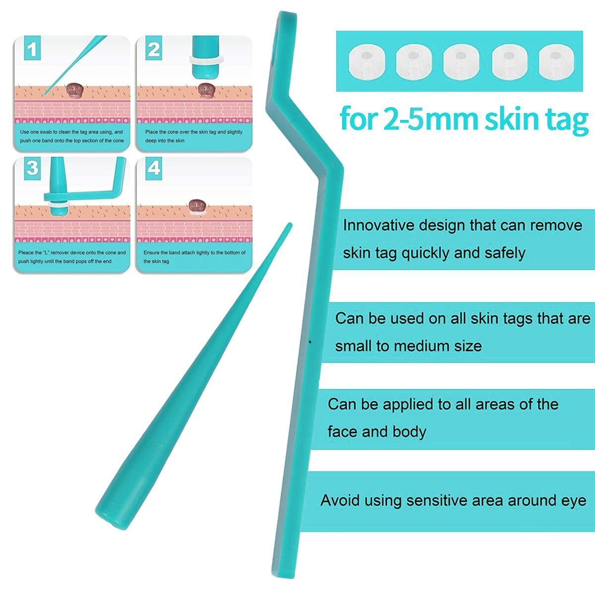 Skin Tag Remover Kit - Painless Wart & Acne Skin Tag Removal Device Set