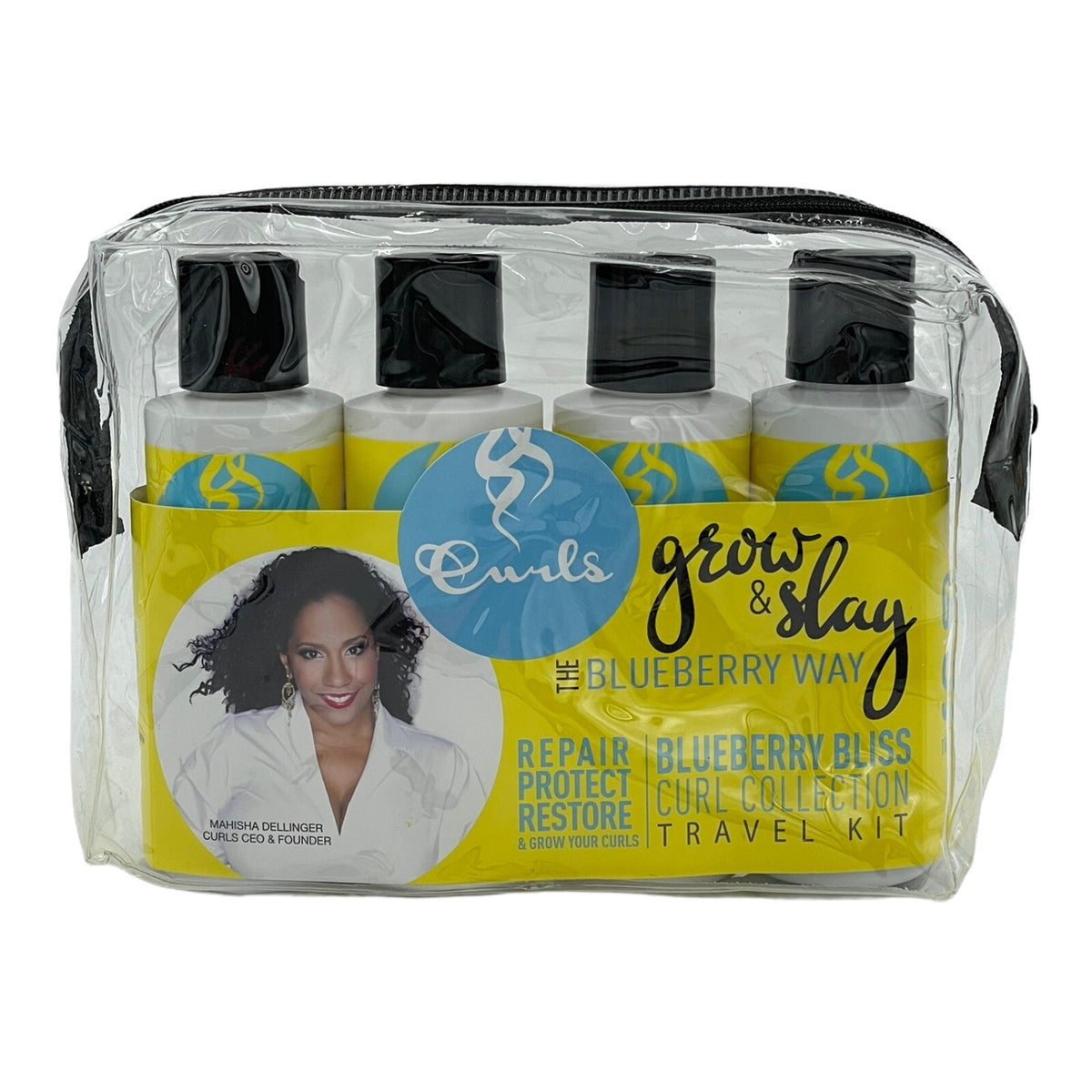 Curls 4 Piece Travel Kit Grow & Slay Blueberry Bliss Curl 3.2 oz