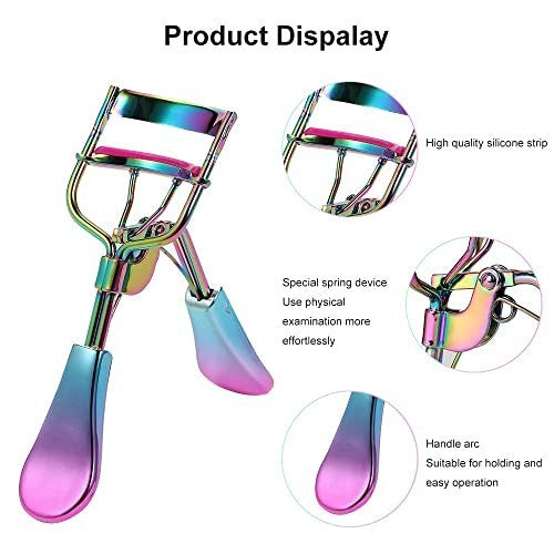 Metal Eyelash Curler with Silicone Refill Pads - All Eye Shapes Safe & Easy to Use