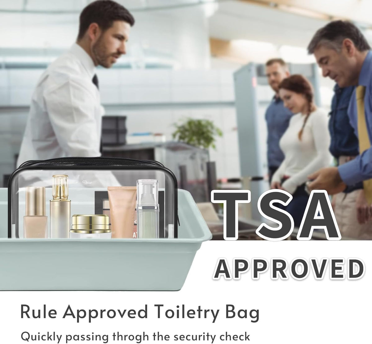 16 Pack Clear TSA Approved Travel Toiletry Bags Waterproof Organizer