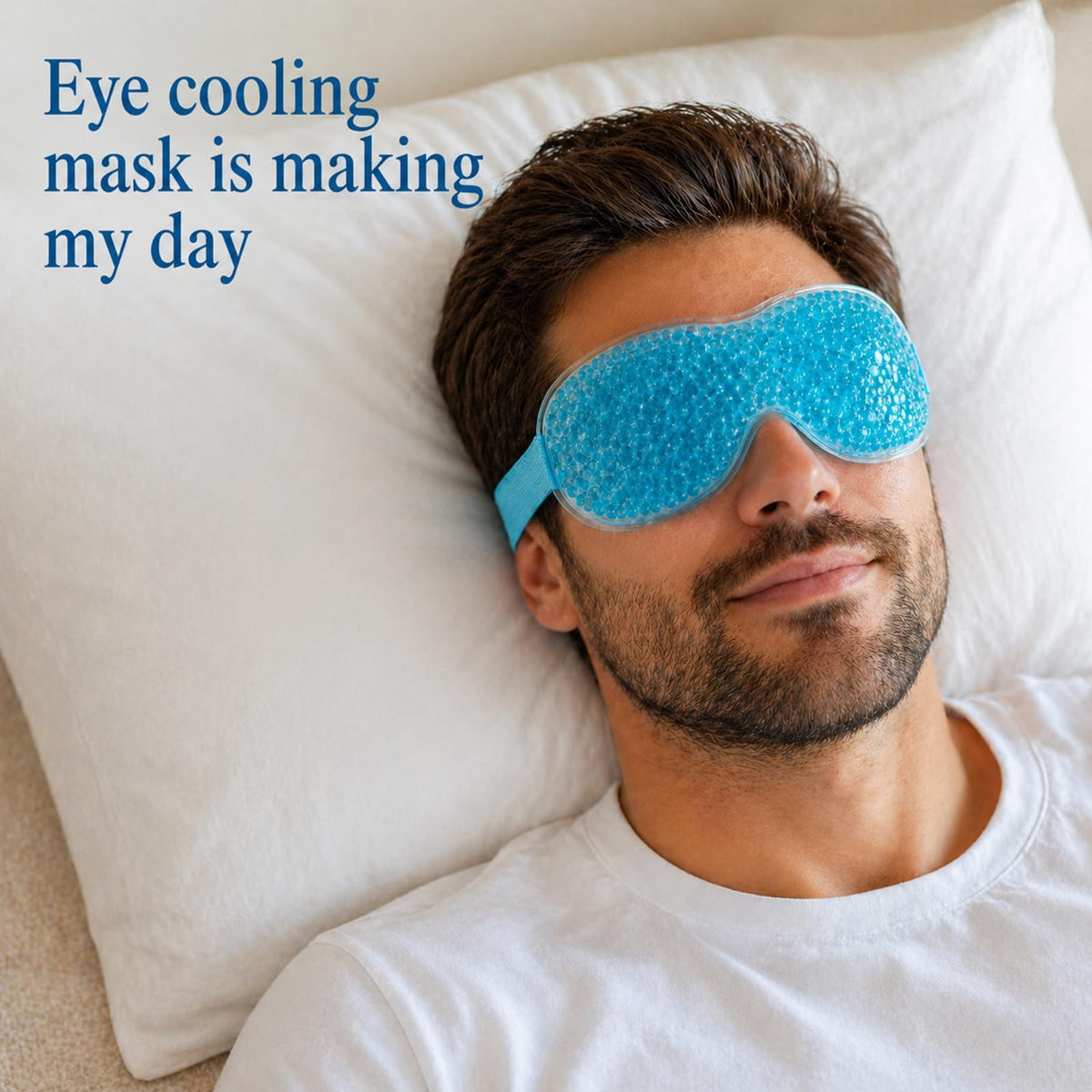 Cooling Gel Eye Mask Set for Puffy Eyes and Dark Circles - Reusable Blue & Pink