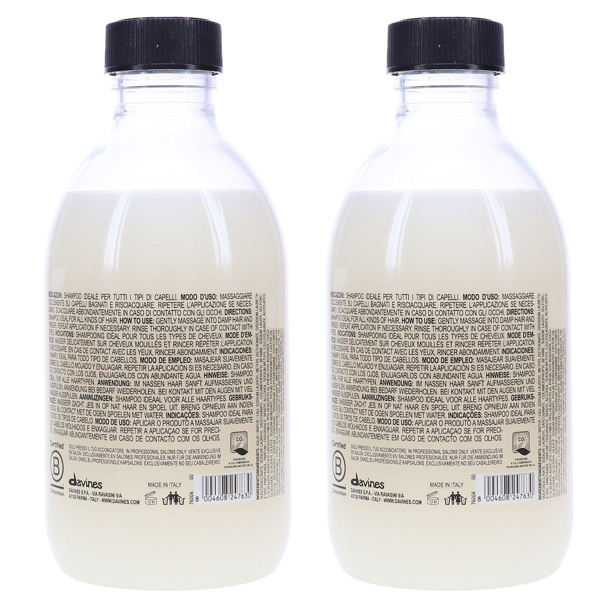 Davines OI Shampoo 9.47 oz Pack of 2 - Nourishing Hair Care for All Hair Types