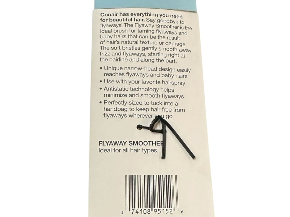 Flyaway Smoother Hair Brush with Wooden Handle - Tames Frizz & Flyaways