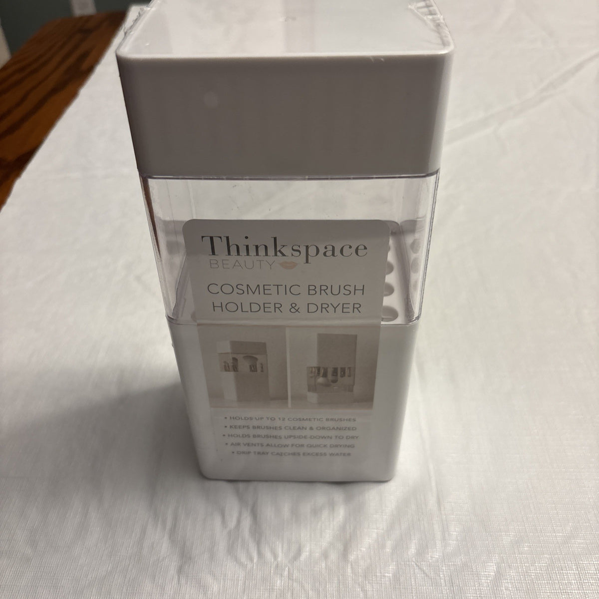 Cosmetic Brush Holder and Dryer – White, Quick Dry