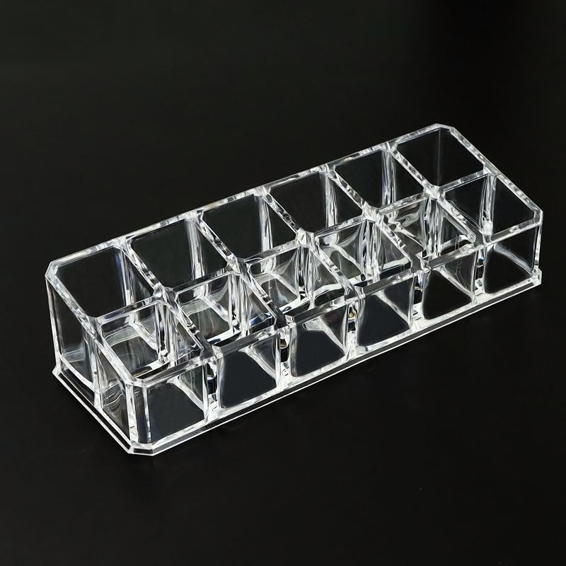 Acrylic Lipstick Organizer 12-Grid Desktop Makeup Storage Display