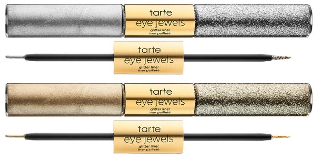 Glitter Eyeliner Set with Eye Jewels - White Gold & Silver, 0.14 oz Each