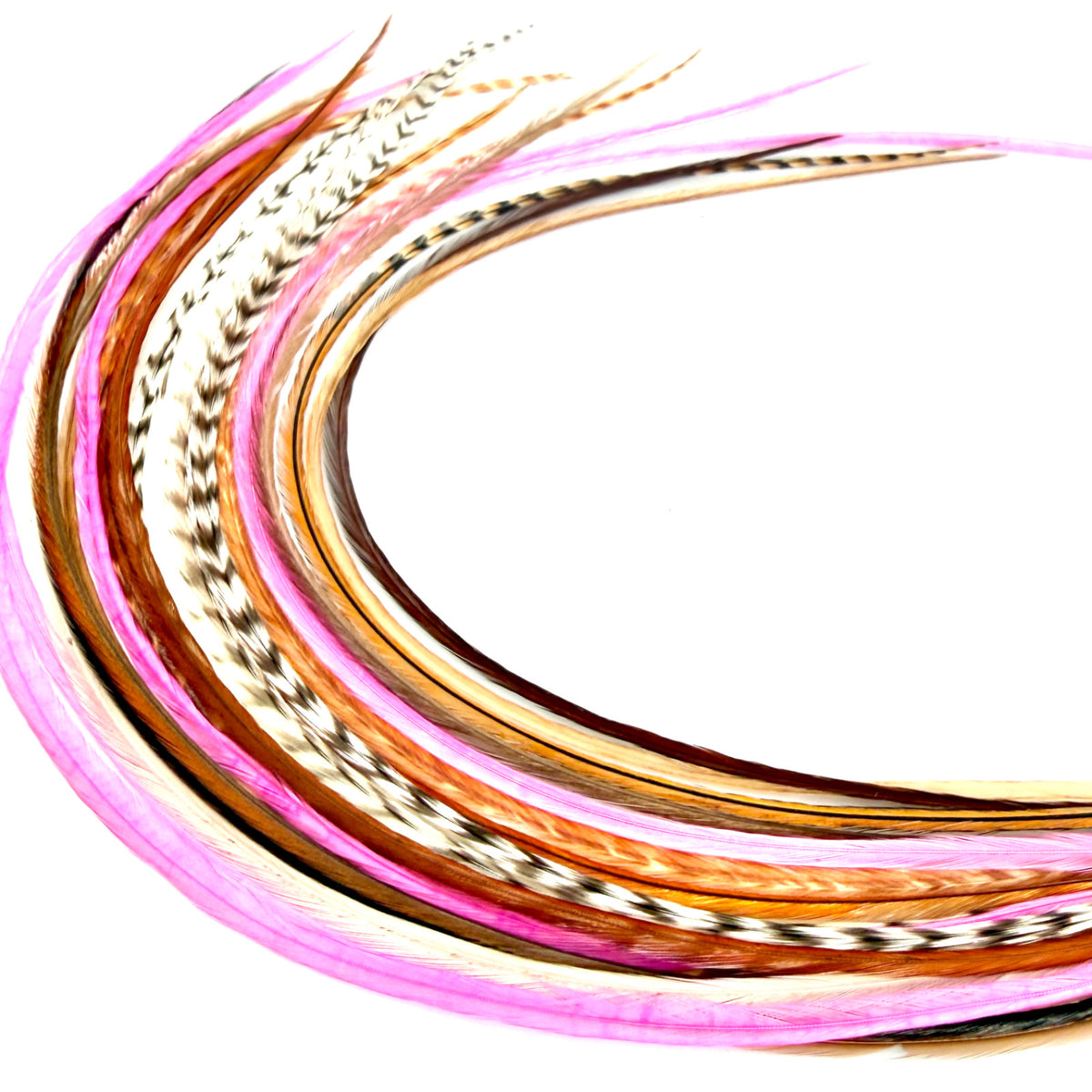 Feather Hair Extensions Kit - 21 Piece Salon Grade Clip-In Extensions in Multiple Colors
