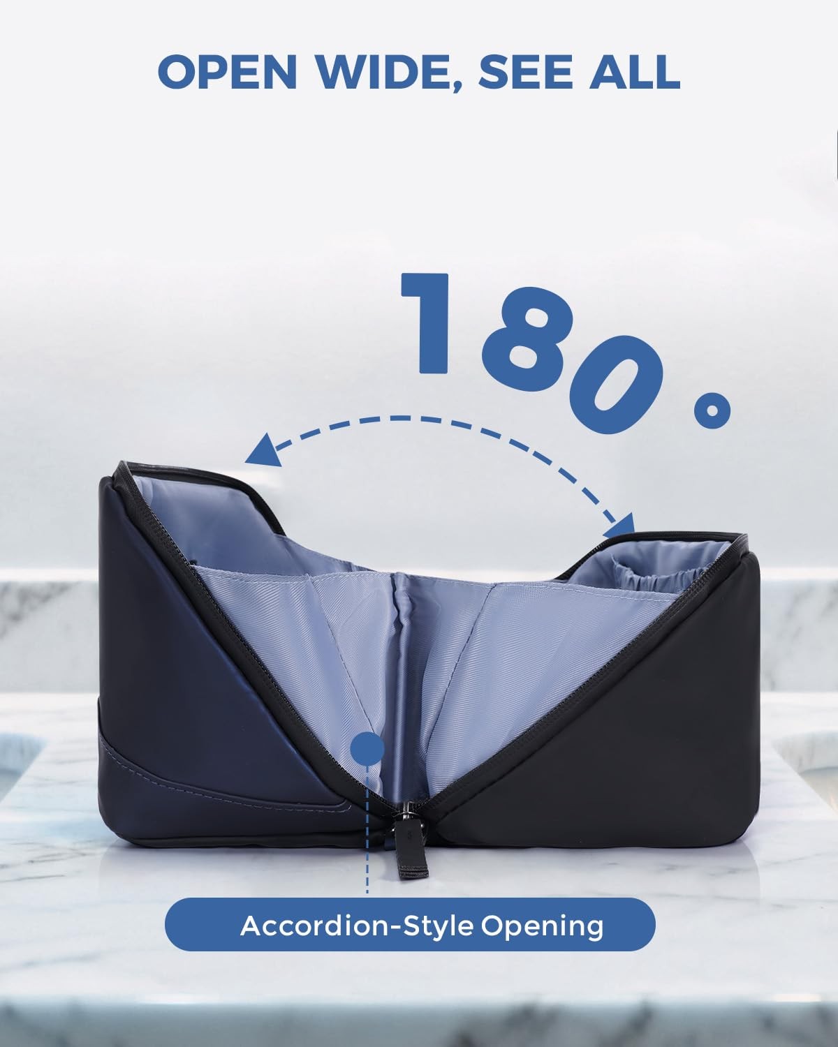 PU Leather Men's Toiletry Bag with Detachable Waterproof Hanging Pouch