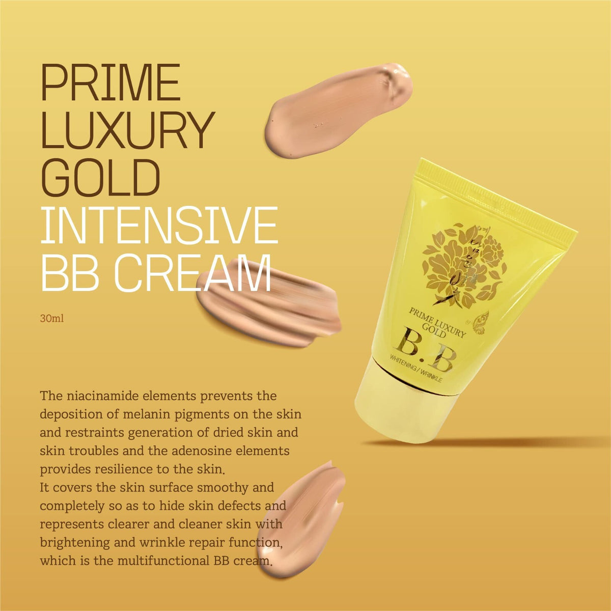 Luxury Gold Women Skin Care Set - Nourishing Moisturizing Gift Kit with Serum Cream BB