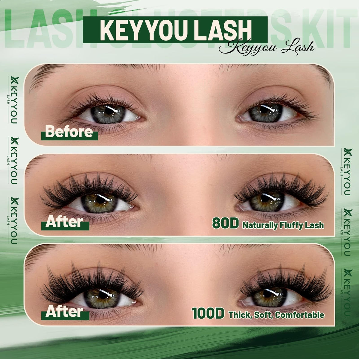 D Curl Spiky Manga Lash Clusters 12-20mm False Eyelashes for Dramatic Anime Look