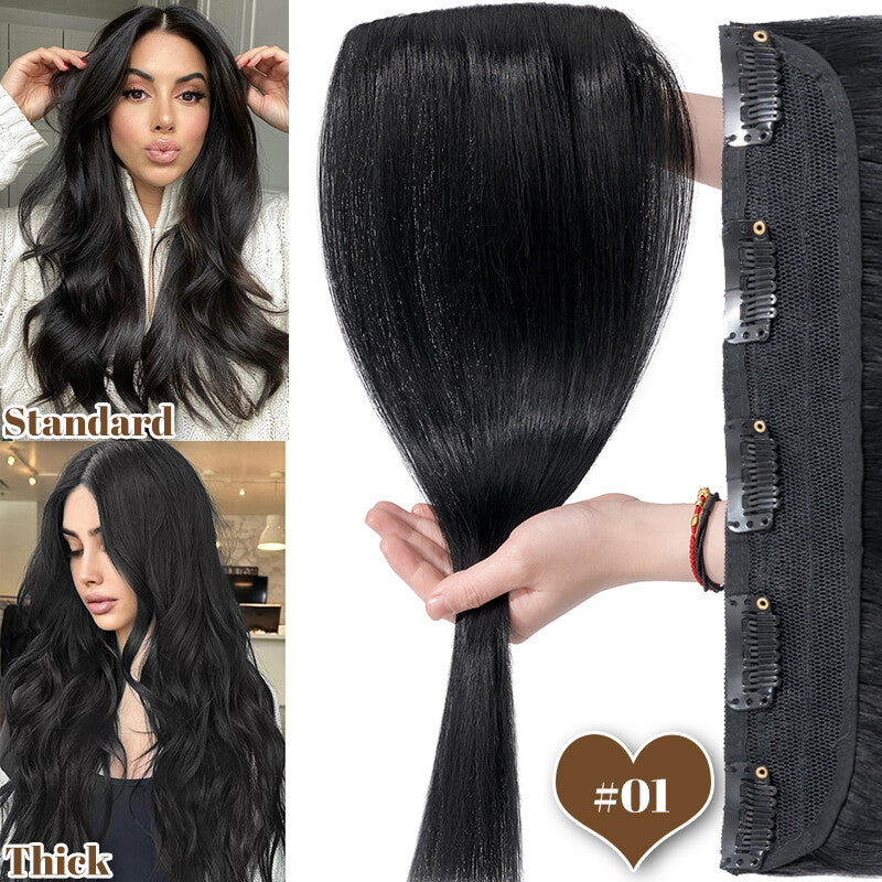 Clip-In Hair Extensions 100% Remy Human Hair Full Head Thick One Piece