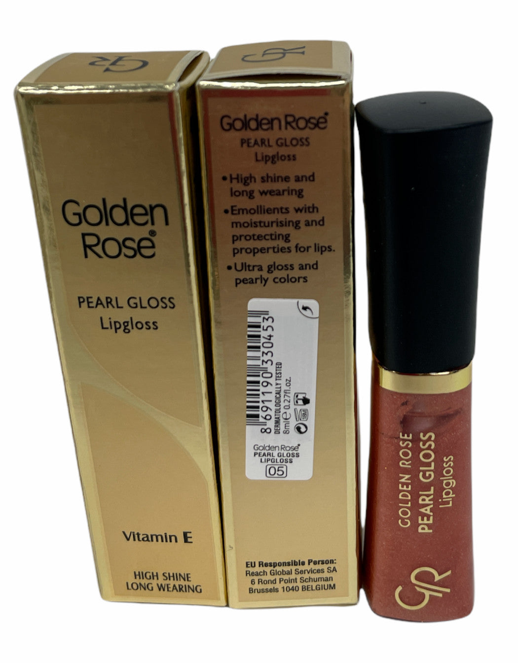 Pearl Gloss Lipgloss with Vitamin E – 8mL, Lot of 2 You Pick! (Golden Rose)