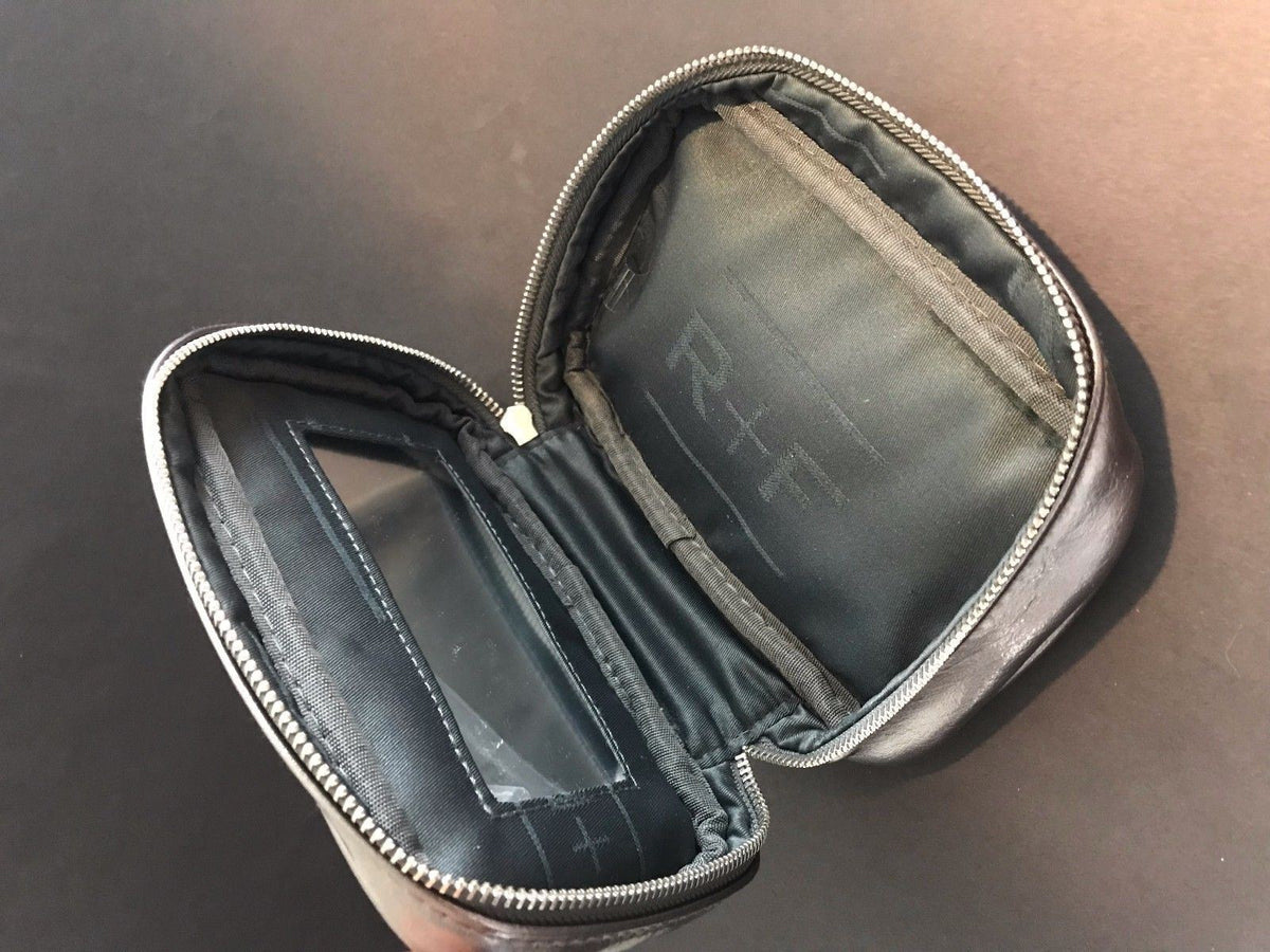 Gray Makeup Bag Set of 3 - Travel Cosmetic Pouches with Mirrors