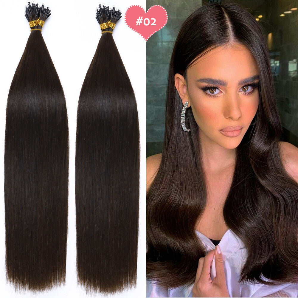Beads Hair Extensions Nano Bean Remy Micro Loop Link I Tip - Multiple Colors & Lengths