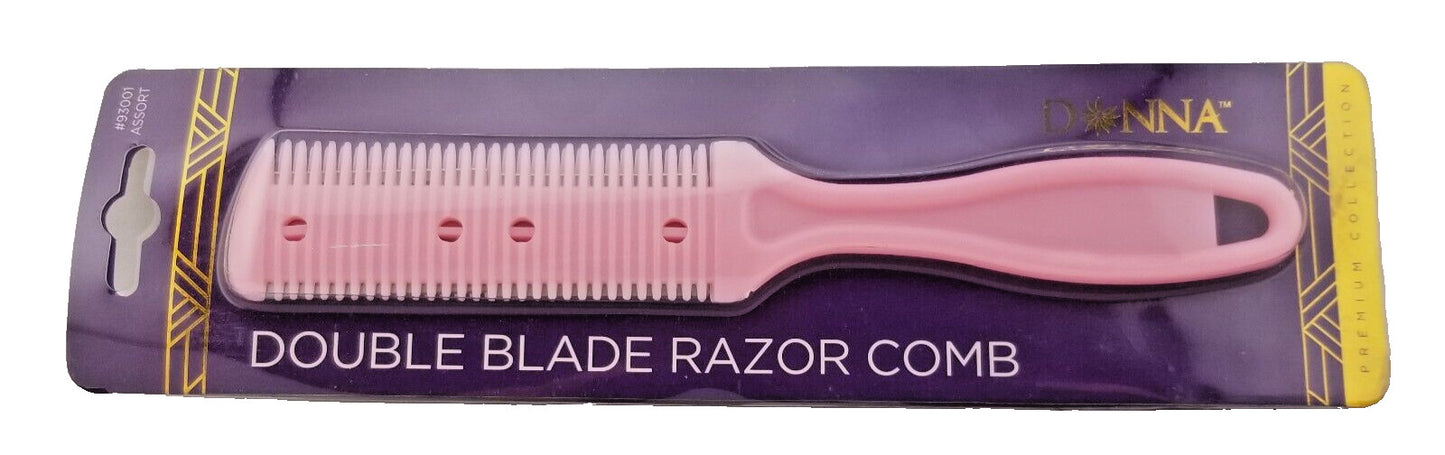Donna Double Blade Razor Comb for Hair, Replaceable Blades, Pink
