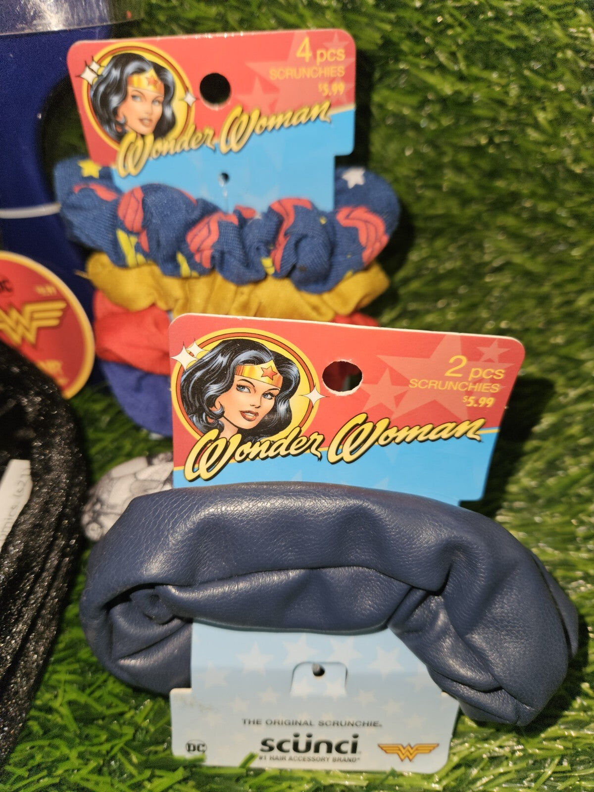 Conair Wonder Woman Hair Brush Set with 2 Scuncis & Headbands - Detangling & Styling