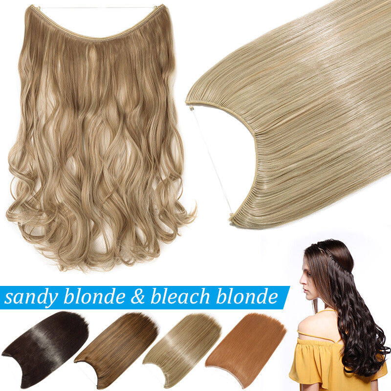 Invisible Wire Hair Extension Headband - Adjustable Wavy 20 Inches