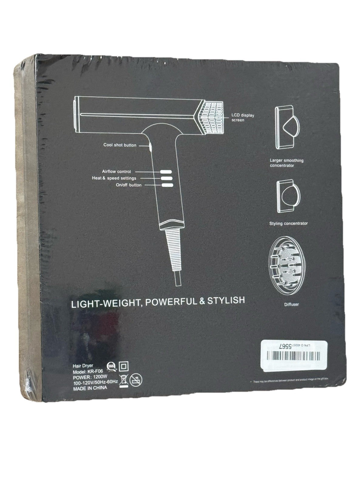 Professional Ionic Hair Dryer with Diffuser - High Speed Lightweight Styling Tool