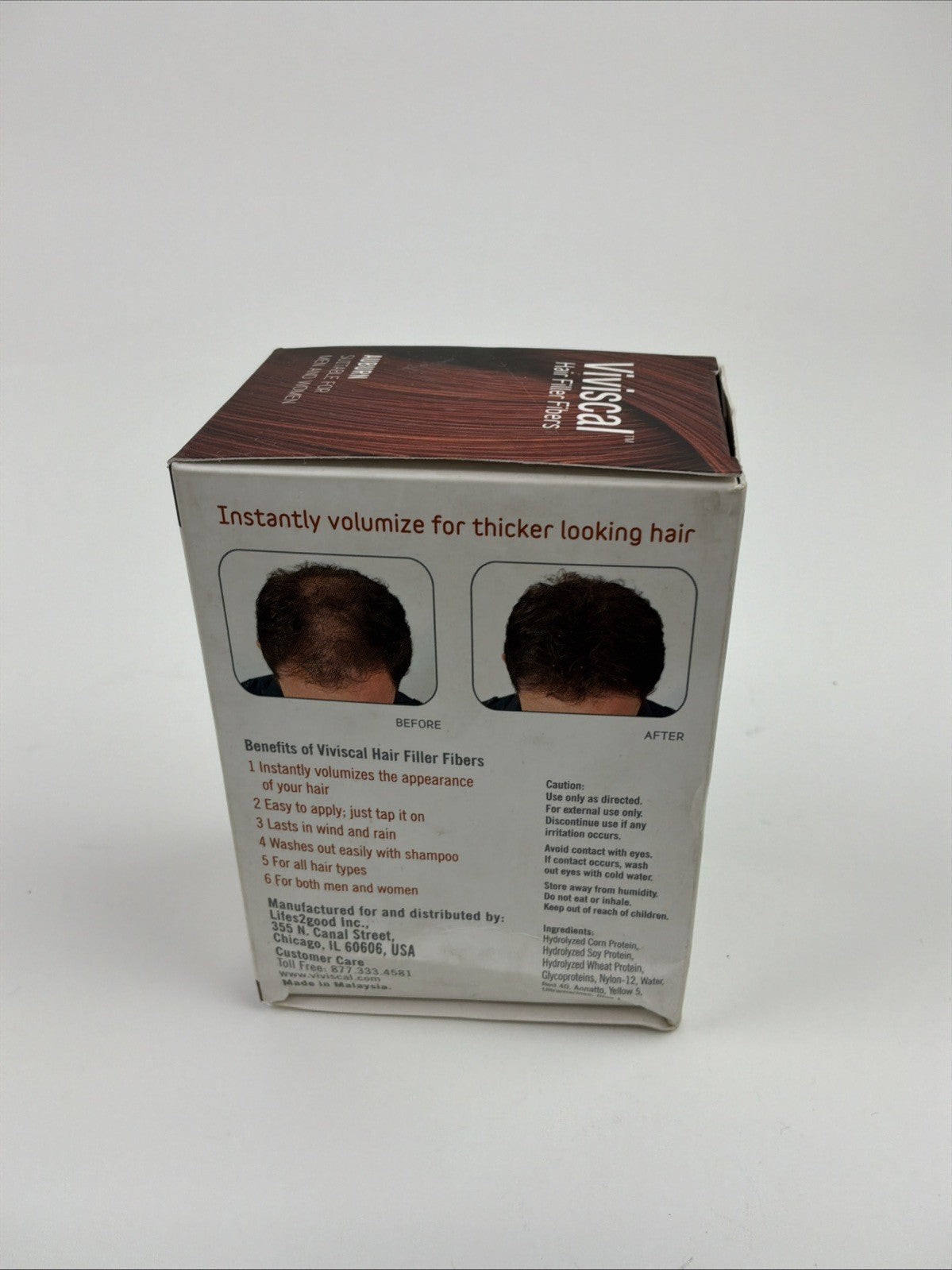 Viviscal Hair Filler Fibers Dark Auburn for Men & Women 0.53oz