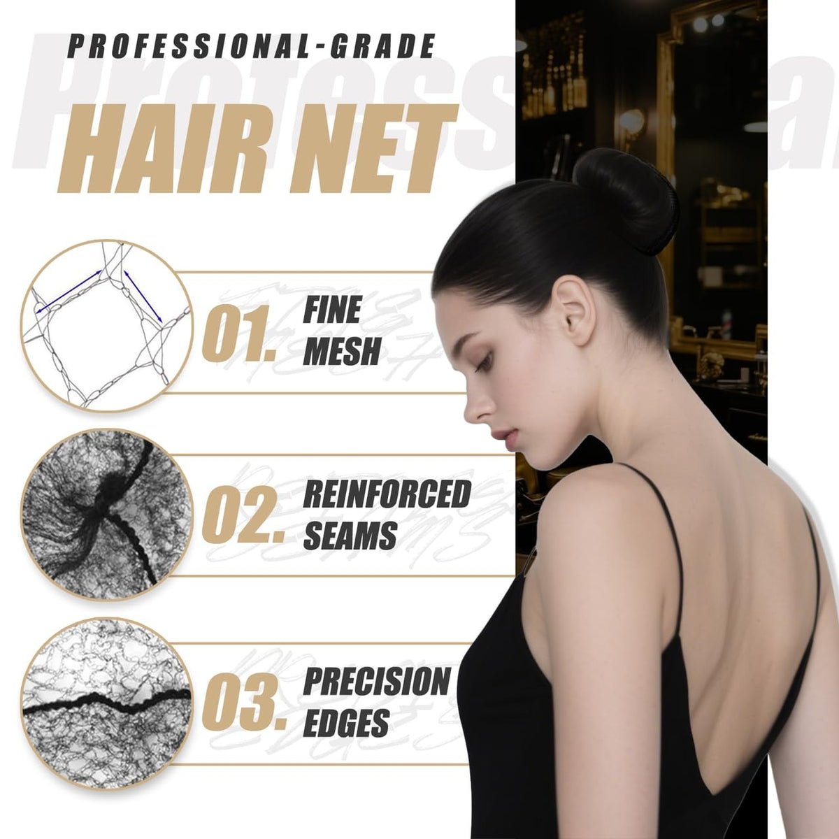 Smilco Hair Net 100 Pcs, 22 Inches Nets 1 Count (Pack of 100), Black