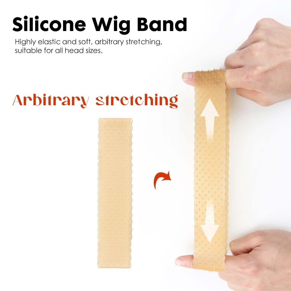 Adjustable Silicone Wig Grip Bands for Lace Front Wigs - Brown, 2 Pack