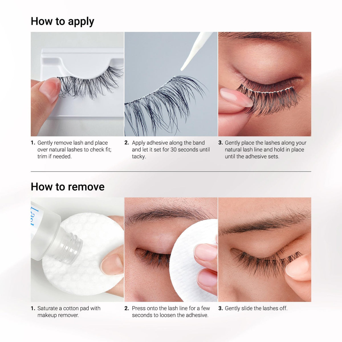 False Eyelashes 12mm Clusters - Reusable Wispy Lash Set, 5 Pairs